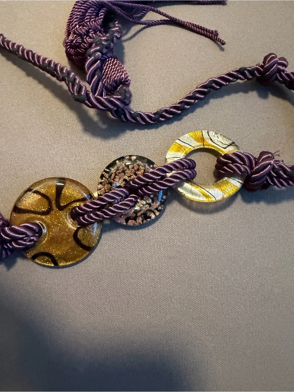 Zara special glass appliqué rope belt limited edition